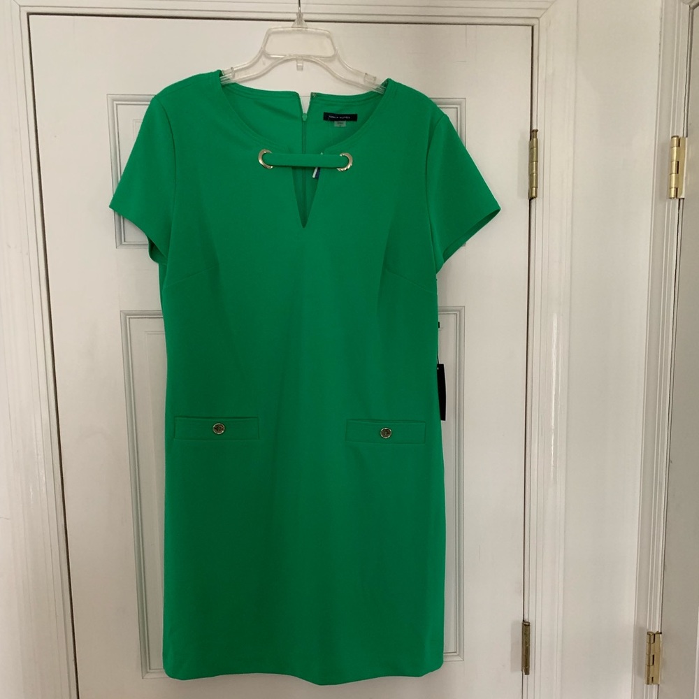 Tommy Hilfiger popping green dress.